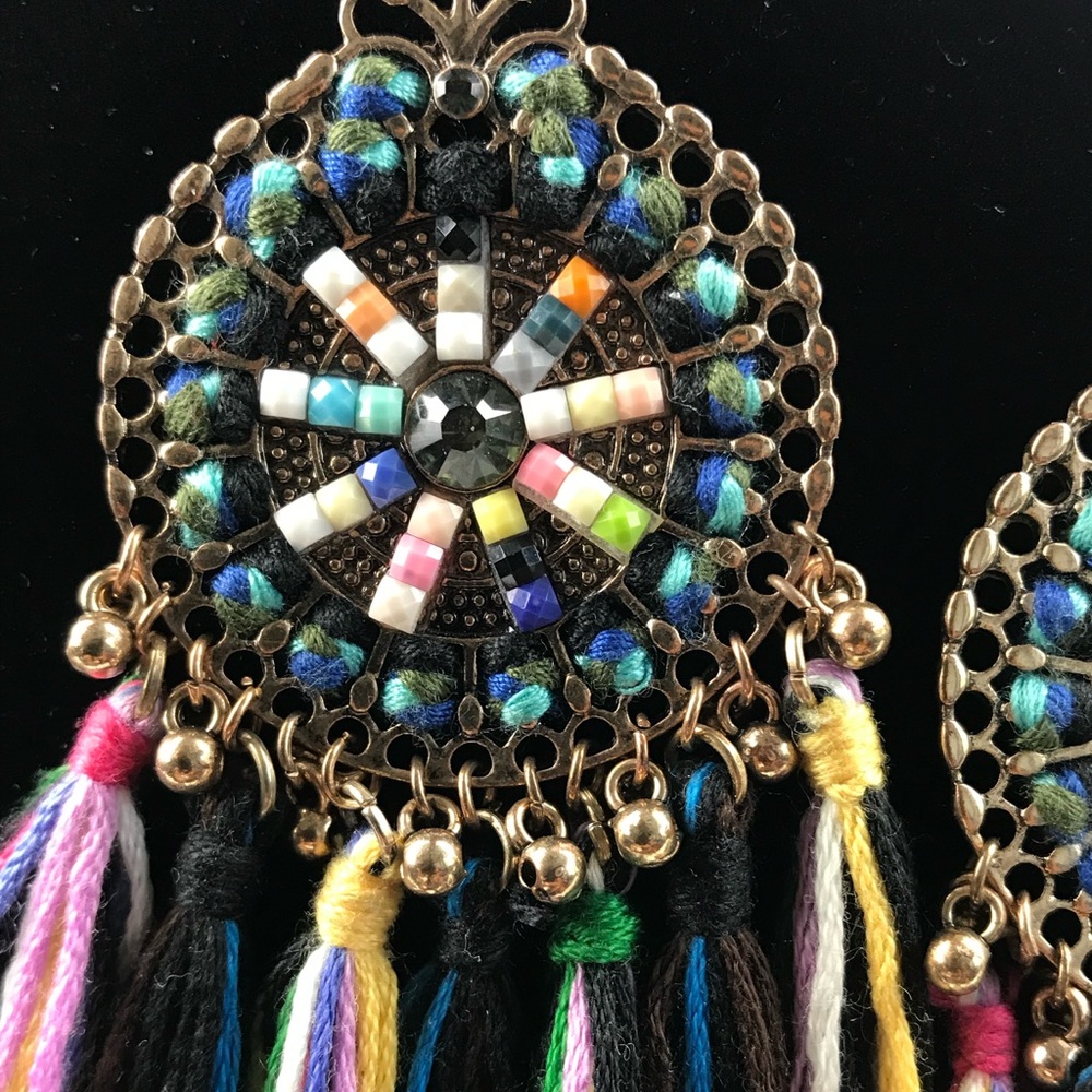 ALDO BIB Tribal Glam Statement Necklace Earrings - Picture 4 of 8